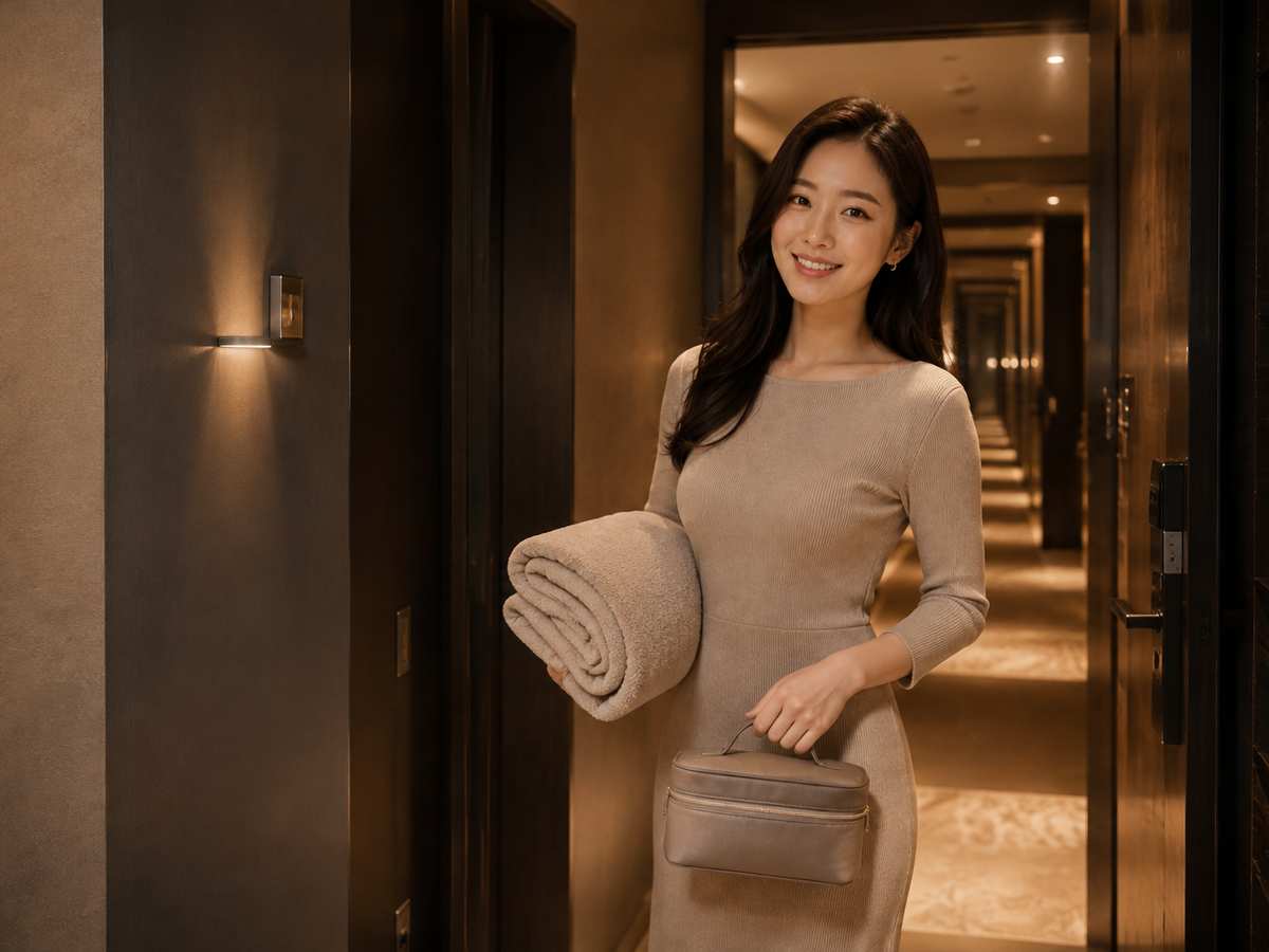 성남 방문 홈케어 일정을 준비하는 젊은 성인 한국 여성 관리사
